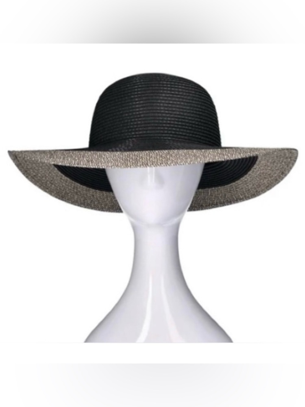 Wide Brim Two-Tone Sun Hat
- Black & Natural